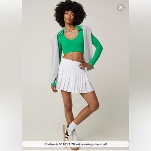 NWT OFFLINE By Aerie Real Me Long Sleeve green Polo T-Shirt